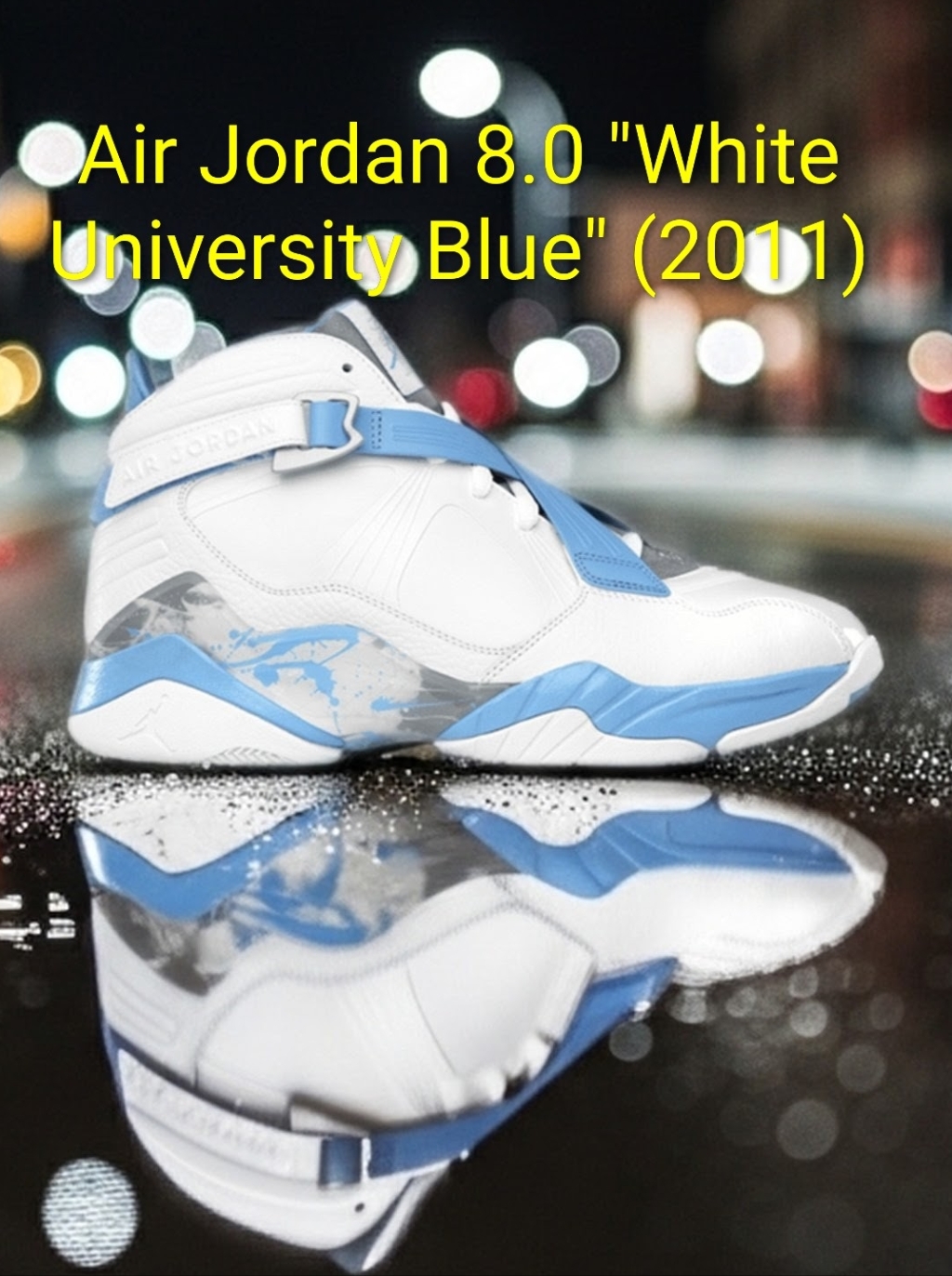Air Jordan 8.0 "White University Blue" (2011) M9.5/W11 Euc